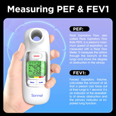 Peak Flow Meter Digital Home Spirometer with Bluetooth for Asthma COPD Test PEF and FEV1 Smart Personal Portable Espirometer