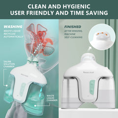 Electric Nasal Irrigation System with 50 SaltPods Suction Irrigator Nose Washer Sinus Rinse Device Cleaner Machine