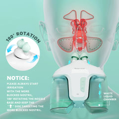 Electric Nasal Irrigation System with 50 SaltPods Suction Irrigator Nose Washer Sinus Rinse Device Cleaner Machine