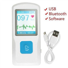 Carejoy Portable Handheld ECG Machine with Bluetooth & USB - Accurate Heartbeat Monitoring for Home Use, 1.77'' Screen PM10 Technology