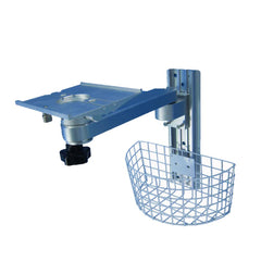 Aluminum Alloy Swivel Wall Mount Bracket with Storage Basket Equipment Monitor Stand