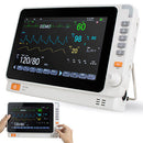 (UK Plug) 10" Multi-Parameter Patient Monitor ECG NIBP RESP TEMP SPO2 PR