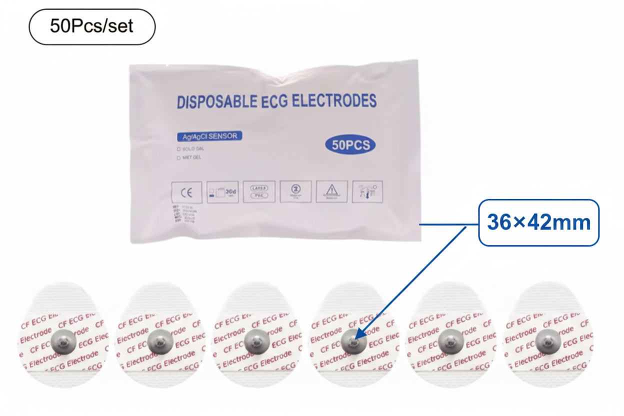 36×42mm Annotated ECG Electrodes