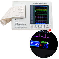 7-inch Color LCD Portable Digital 3-channel 12-lead Electrocardiograph ECG Machine EKG Machine