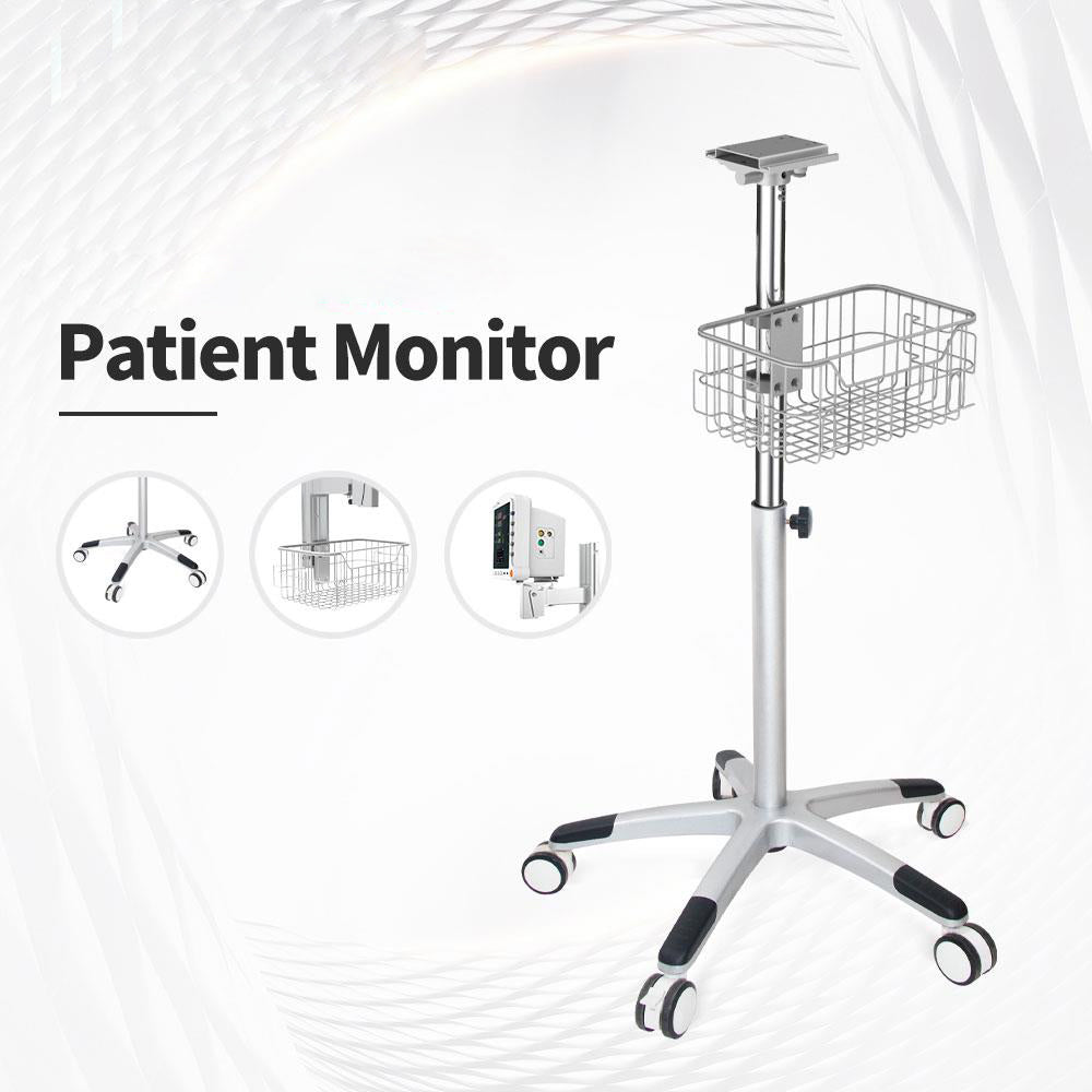 Rolling Trolley Cart Vertical Stand for Patient Monitor