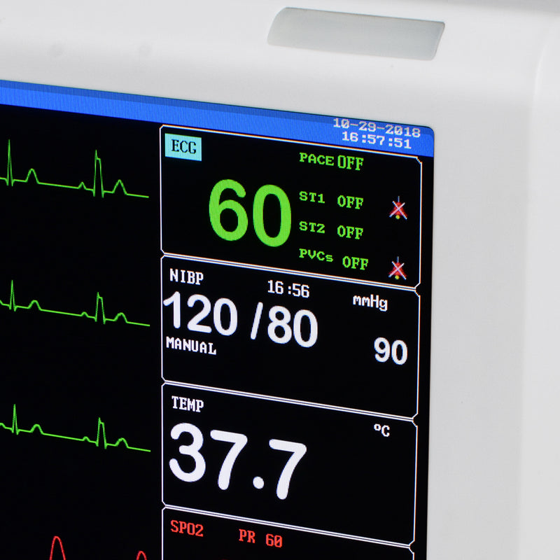8 Inch ICU CCU Vital Sign Patient Monitor 6 parameter TFT Color ECG NIBP RESP TEMP SPO2 PR