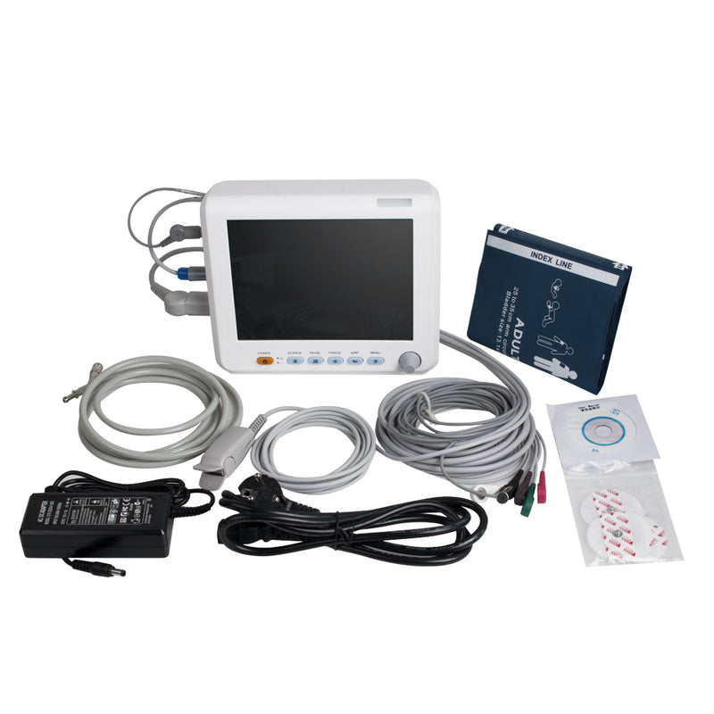 8 Inch ICU CCU Vital Sign Patient Monitor 6 parameter TFT Color ECG NIBP RESP TEMP SPO2 PR