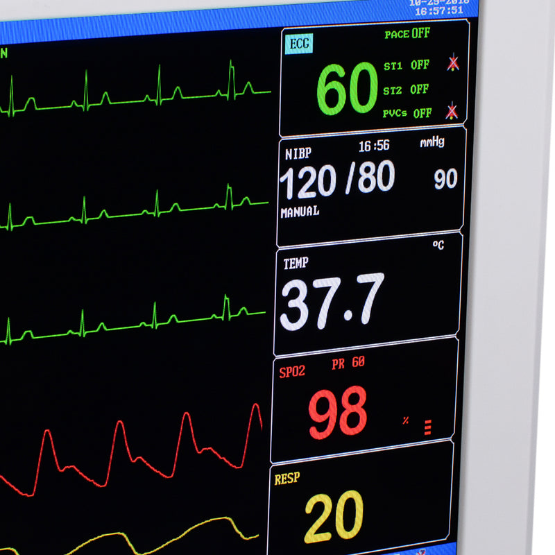 8 Inch ICU CCU Vital Sign Patient Monitor 6 parameter TFT Color ECG NIBP RESP TEMP SPO2 PR