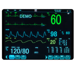 Multi-parameter 12 Inch Vital Sign TFT Display Patient Monitor ECG NIBP RESP TEMP SPO2 PR