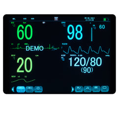 Multi-parameter 12 Inch Vital Sign TFT Display Patient Monitor ECG NIBP RESP TEMP SPO2 PR