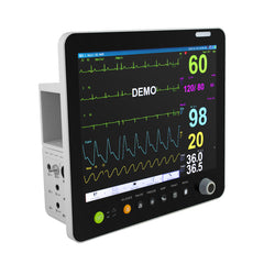 15 Inch Multi-parameter LCD Display Modular Plug-in Patient Monitor ECG NIBP RESP TEMP SPO2 PR