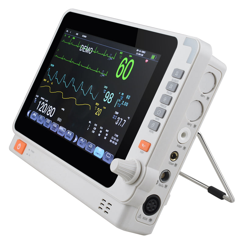 10 inch Screen VET Veterinary Patient Monitor Multi-parameter Vital Signs ECG NIBP RESP TEMP SPO2 PR