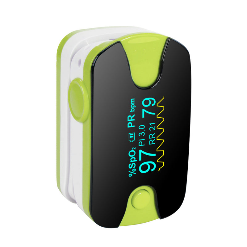 New Color OLED Fingertip Pulse Oximeter With Audio Alarm & Pulse Sound - SPO2 PR PI Respiration Rate Monitor