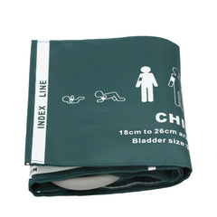 Pediatric Arm Blood Pressure Cuff Medical Patient Monitor with NIBP Cuff - Fits 18 to 26 cm - Dimensions 9.8 x 18 cm
