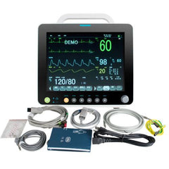 Portable Vital Sign Patient Monitor 12 Inch LCD Display SPO2 ECG EKG NIBP RESP TEMP for ICU and Home Use