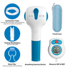 Breathing Exercise Device for Lungs with Electric Manometer Lung Exerciser Respiratory Muscle Expander Trainer with Training App
