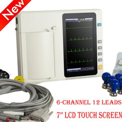 Revolutionize Cardiac Care with Carejoy's Portable ECG EKG Machine - 6 Channel Touch, 7 Inch Display and 12 Lead Interpretation - Digital Electrocardiography for Hospitals and Clinics