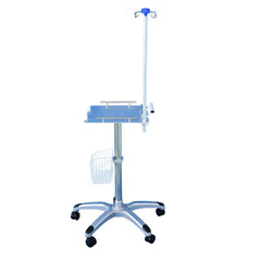 Medical standing rolling cart with large platform and cable hanger medical cart ECG machine cart