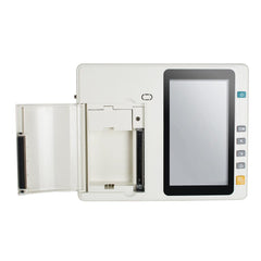 Portable 3-channel ECG machine with 12 lead electrodes, 7-inch touch screen LCD and digital color display