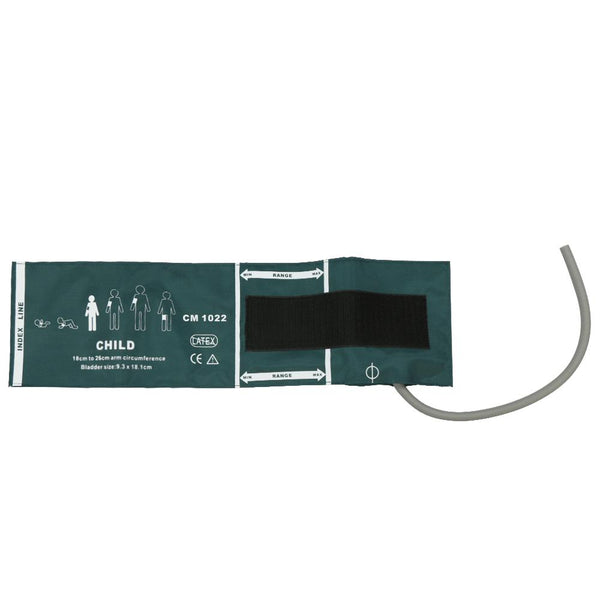 Pediatric Arm Blood Pressure Cuff Medical Patient Monitor with NIBP Cuff - Fits 18 to 26 cm - Dimensions 9.8 x 18 cm