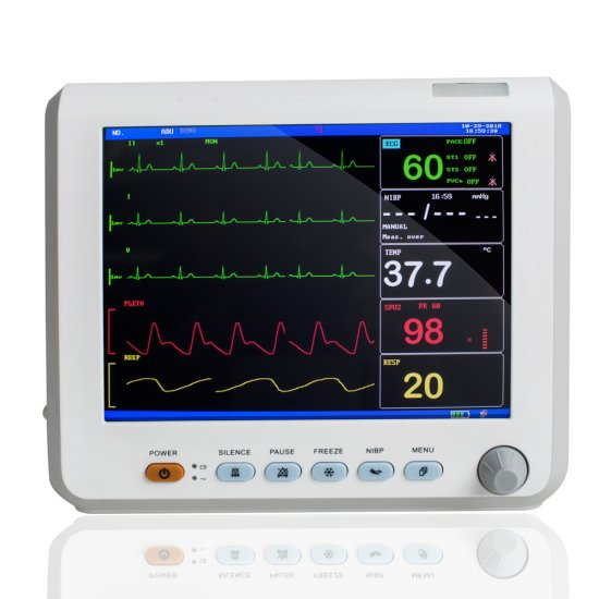 8 Inch ICU CCU Vital Sign Patient Monitor 6 parameter TFT Color ECG NIBP RESP TEMP SPO2 PR