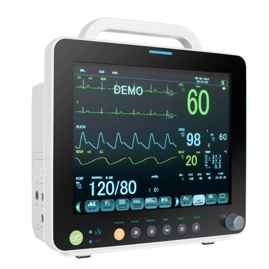 Multi-parameter 12 Inch Vital Sign TFT Display Patient Monitor ECG NIBP RESP TEMP SPO2 PR