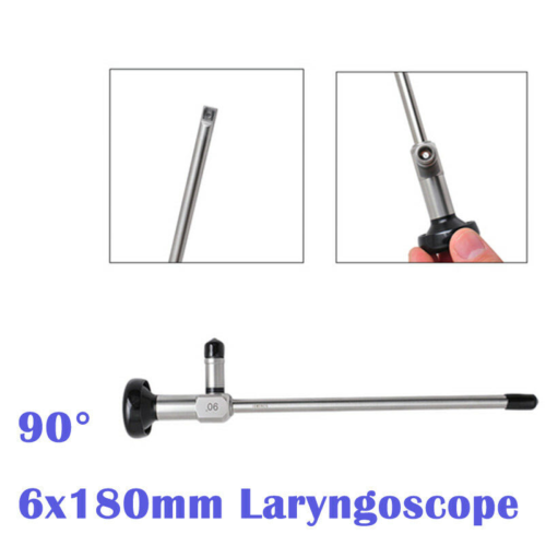 (Only sent to Europe) 90° Laryngoscope Endoscope Rigid Medical Instrument Bronchoscope ENT 6mmx180mm