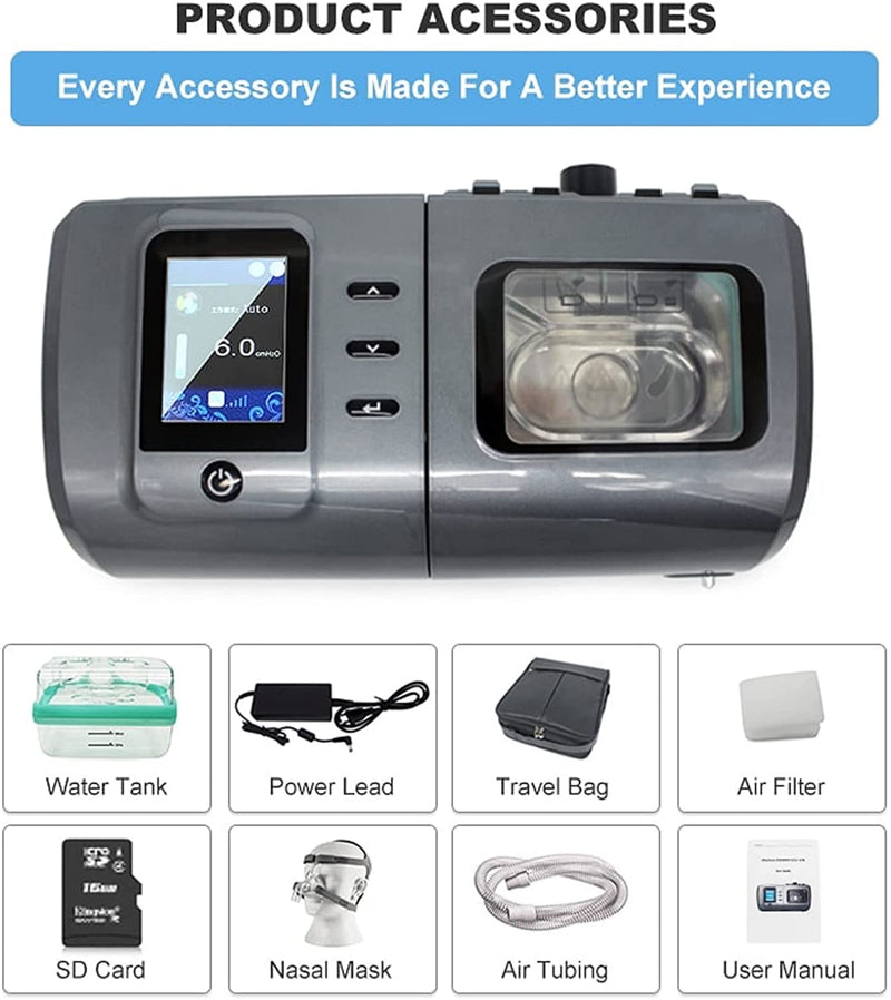 BiPAP/CPAP Machine AUTO CPAP S T ST APCV Dark Grey for Sleep Apnea Stop Snoring