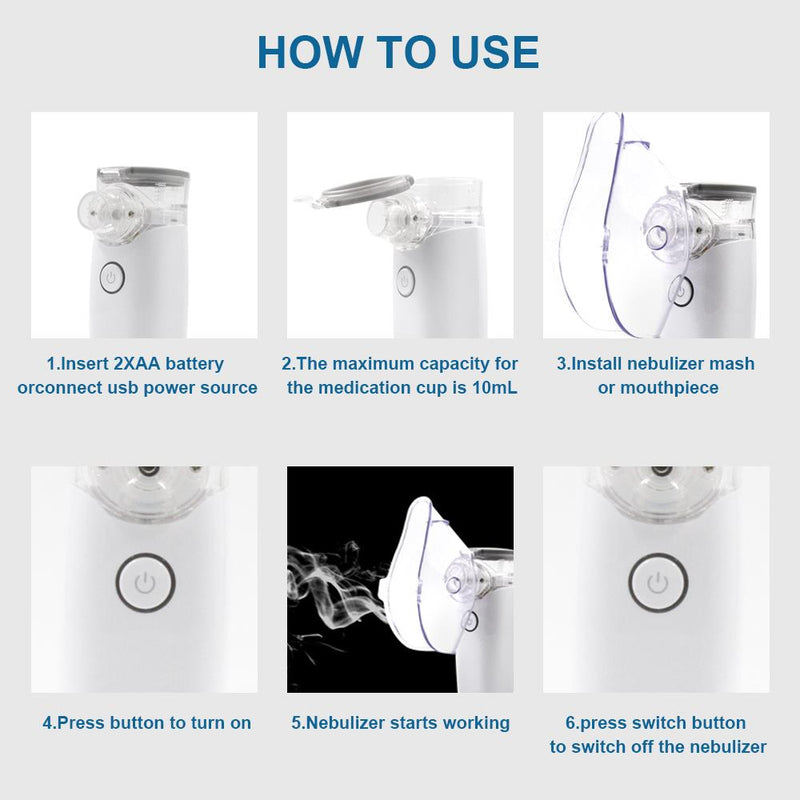 Portable Travel  Inhale Nebulizer Silent Ultrasonic Inalador Nebulizador Children Adult Automizer Steaming Device NE-M01