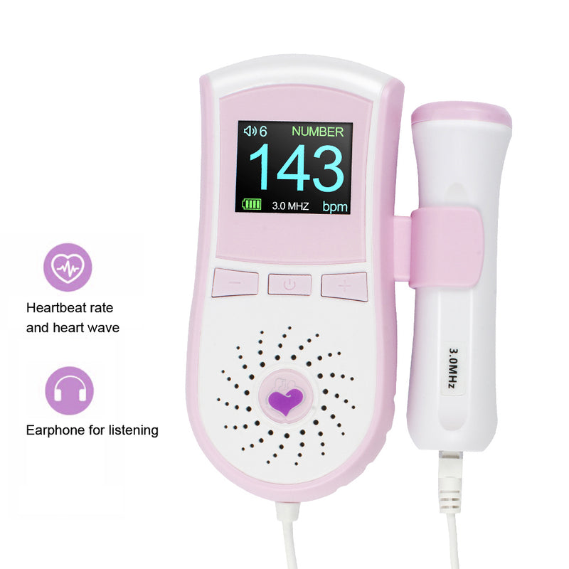Portable Color LCD Display Pocket Fetal Doppler 3MHz