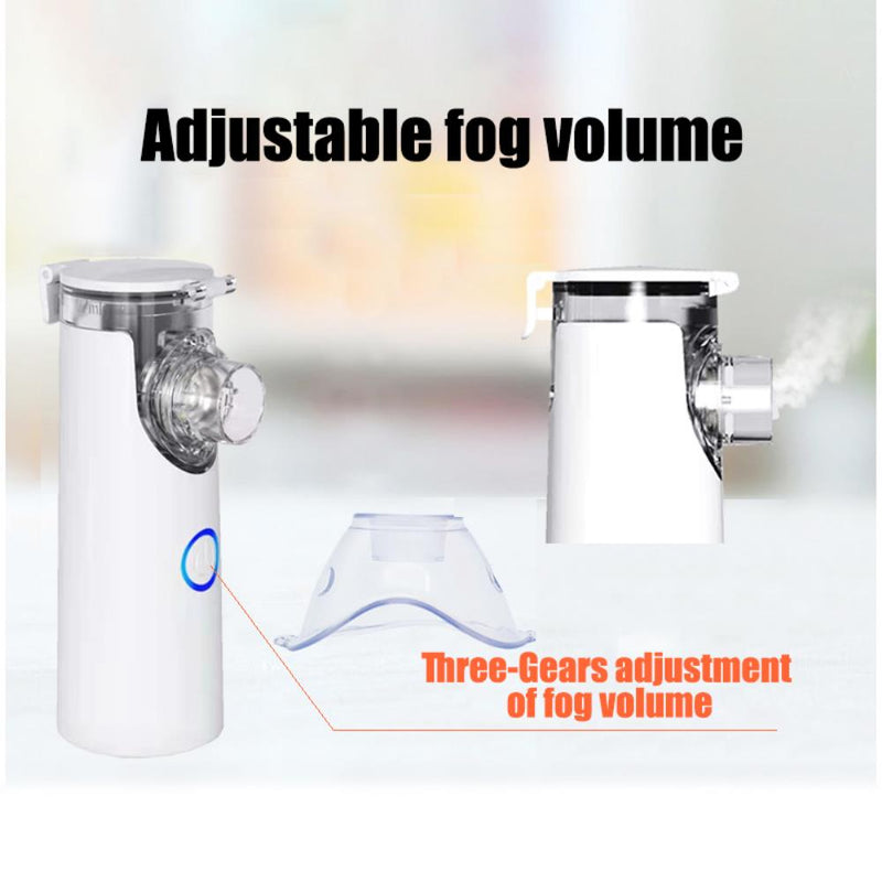 White Mesh Nebulizer Portable Nebulizer USB Connection For Power Can Be Powered By Dry Batteries Relieve Asthma Breathing Proble