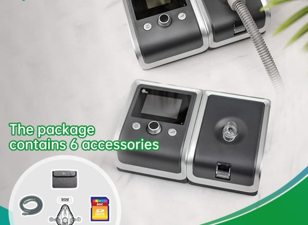 Travel CPAP Machine Mini With Mask Headgear Filter Tube SD Card Breathing Apparatus Accessories Supplies For Sleeping Apnea
