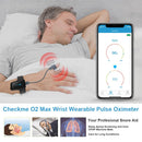 O2 Max Wrist Oxygen Saturation Monitor Rechargeable Bluetooth Oximeter Sleep Oxygen Monitor