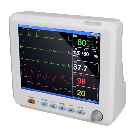 8 Inch ICU CCU Vital Sign Patient Monitor 6 parameter TFT Color ECG NIBP RESP TEMP SPO2 PR