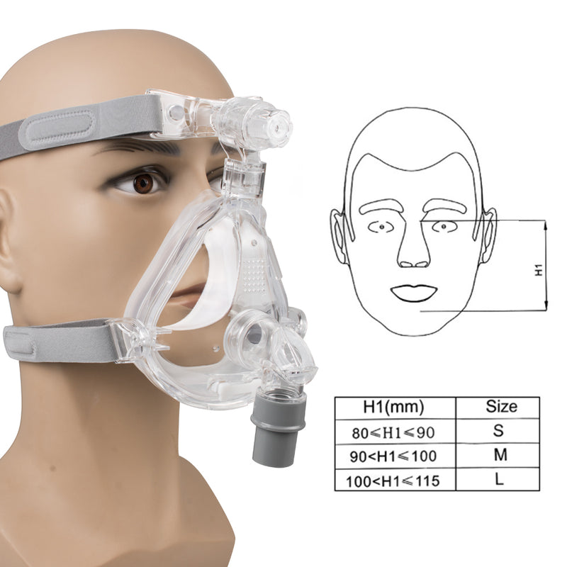 Full Face Mask for Sleep Apnea Snoring With Adjustable Strap Clips