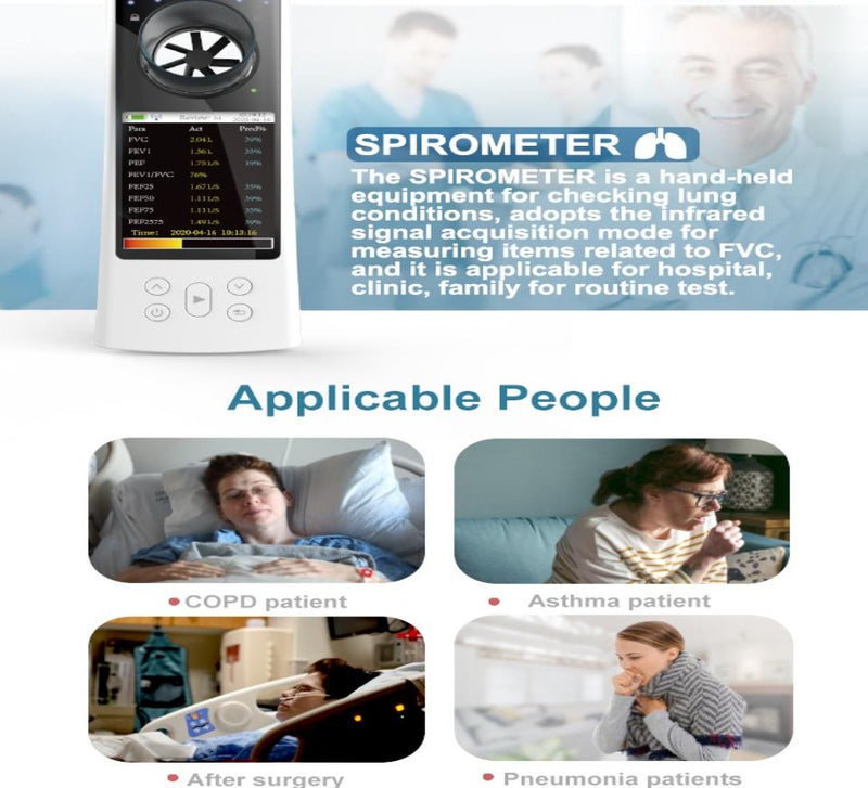 Digital Bluetooth Spirometer SP80B Lung Breathing Diagnostic Vitalograph Spirometry + PC Software