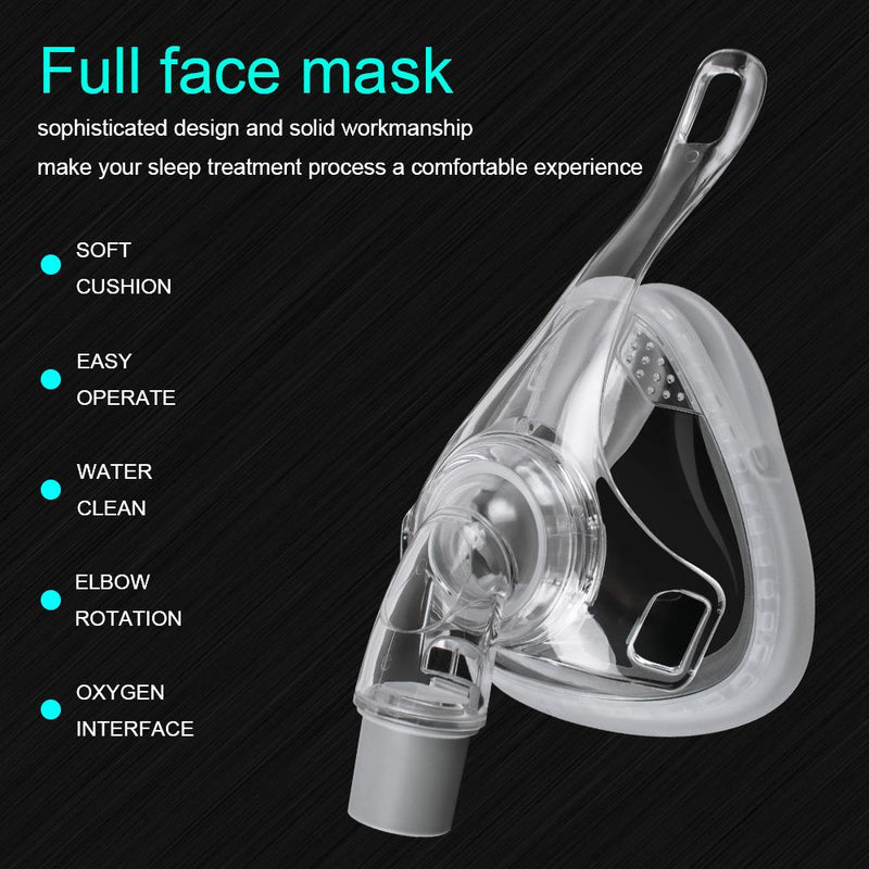 Full Face Mask for Sleep Apnea Snoring With Free Adjustable Headgear