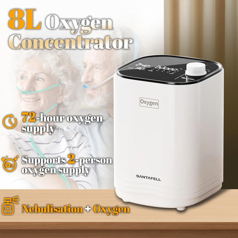 1-8L Portable Oxygen Concentrator Generator For Home Travel Design 90% Purity