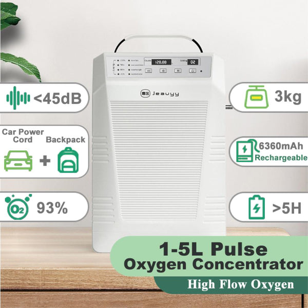 5L Pulse Flow Oxygen Concentrator Portable Oxygen Generator Home Use Oxygen Machine Adjustable 100V-240V