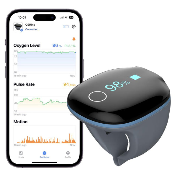 O2ring Sleep Monitor Ring Bluetooth Usb Rechargeable Pulse Oximeter Wearable Sleep Monitor Vibrates Reminder