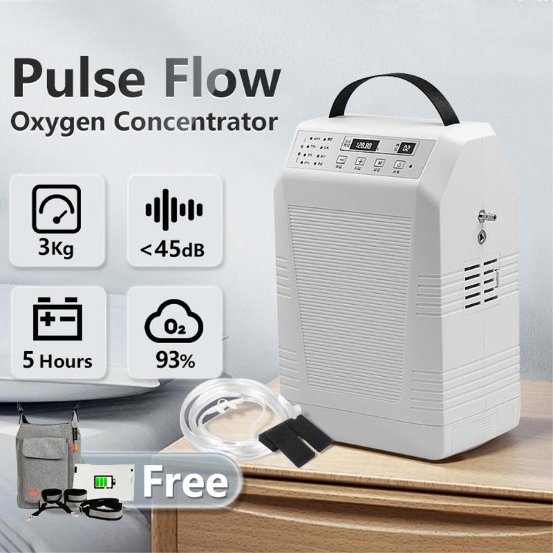 Oxygen Concentrator Portable 1-5L/min Air Cleaner Rechargeable Oxygen Machine