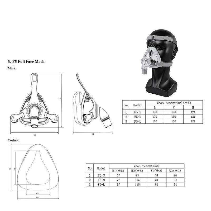 Full Face Mask for Sleep Apnea Snoring With Free Adjustable Headgear