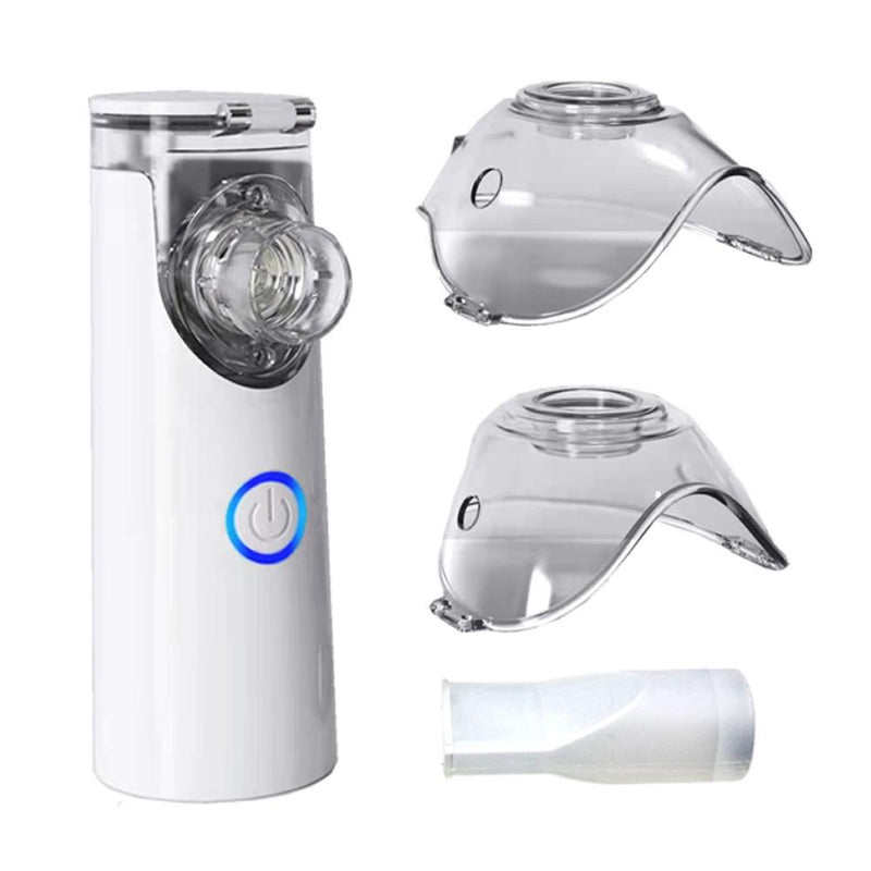 White Mesh Nebulizer Portable Nebulizer USB Connection For Power Can Be Powered By Dry Batteries Relieve Asthma Breathing Proble