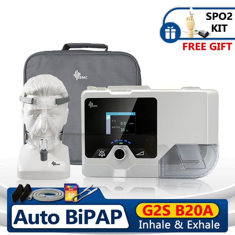 Auto Bipap Bi-Level/CPAP Sleep Apnea Machine G2S B20A Treat Snoring Central Apnea Generate Data Reports with Full Face Mask