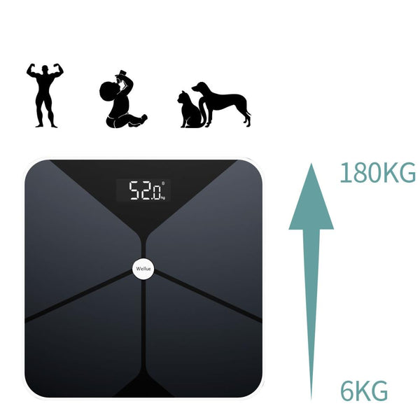 F5 180kg Smart Body Fat Scale With Bluetooth Data Sync Weight Tracker Battery Power Digital Weighing Electric BMI Scale