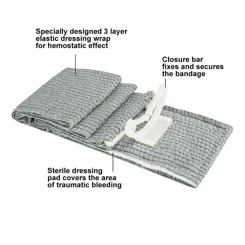 Be Prepared for Emergencies with 2 Israeli Bandage Compression Trauma Wound Dressings - 6inch First Aid Essential Set
