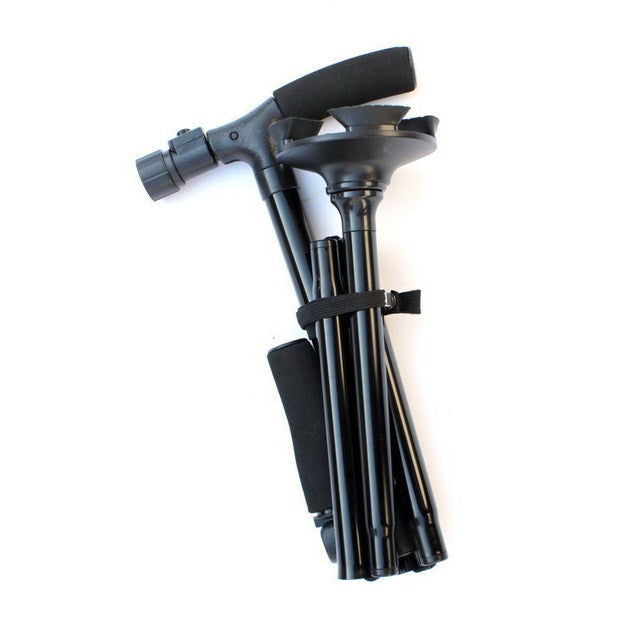 LED Folding Telescopic Cane Crutch Lightweight Safety