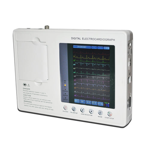 7-inch Color LCD Portable Digital 3-channel 12-lead Electrocardiograph ECG Machine EKG Machine